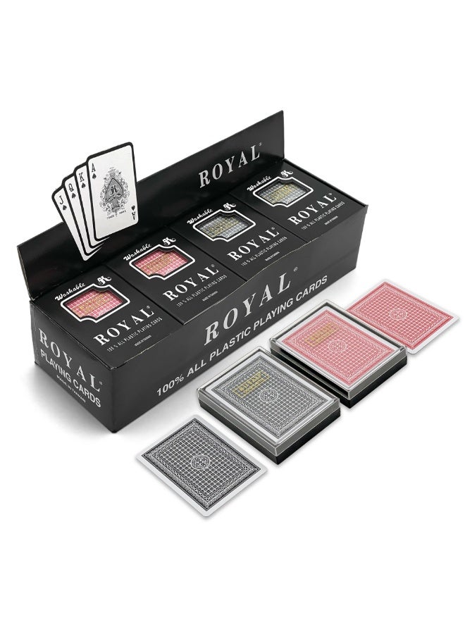 Royal 2-Decks Royal Poker Size 100% Plastic Playing Cards Set in Plastic Case, Waterproof (Large Index) - Image 2