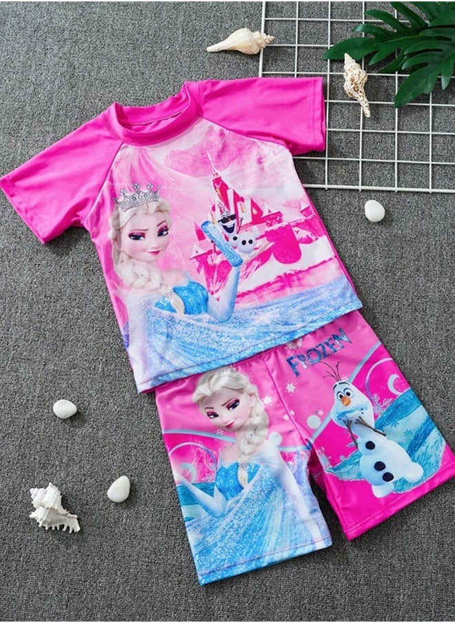 Joychic - Children's Fashion Two Piece Short Sleeve Quick-Dry Swimwear - Image 1