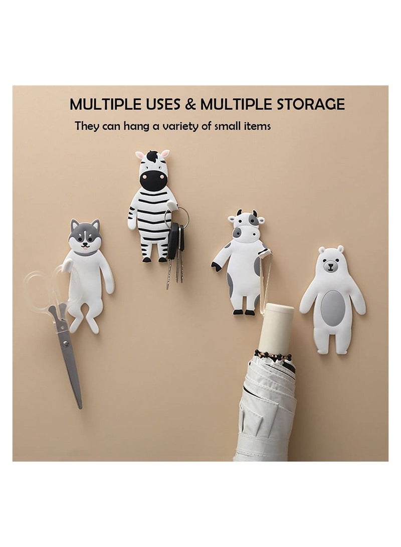 4pcs Adorable Decorative Wall Hooks Adhesive Adhesive Coat Hooks  - Image 2