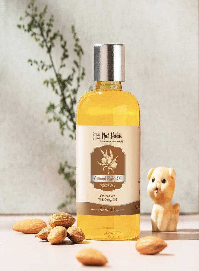 Nat Habit Baby Malai Lotion Almond- Date & Pure Almond Baby Oil Combo for Body Lotion & Moisturizer for Deep Nourishment & Skin Barrier Protection - Image 2