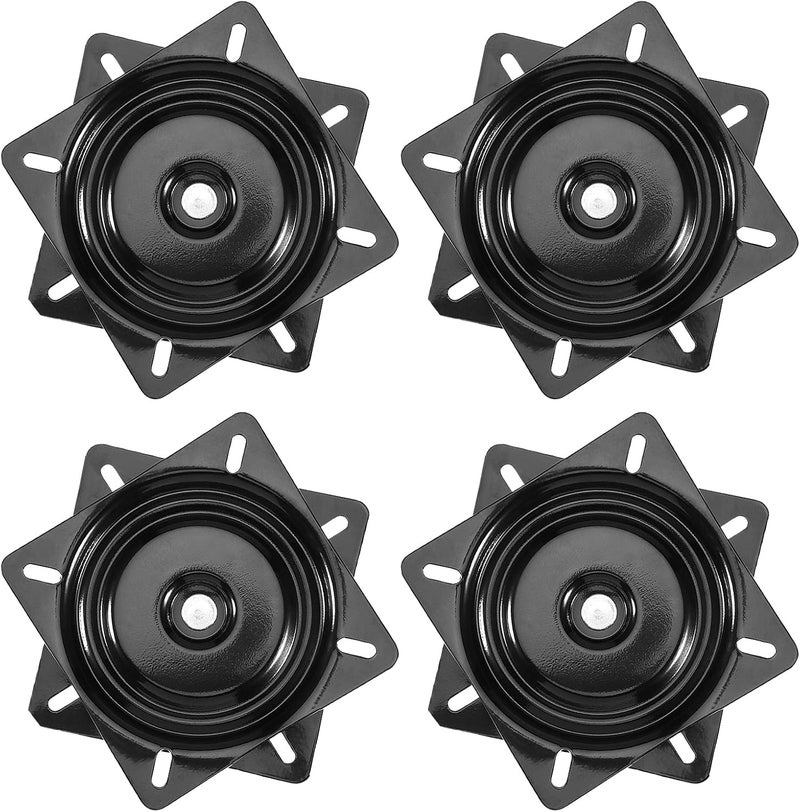 MANCHAP 4 PCS 7 Inch Bar Stool Swivel Plate Replacement Ball Bearing Seat Swivel Base Mount Plate for Bar Stool Swivel Chair or Recliner Black - Image 1