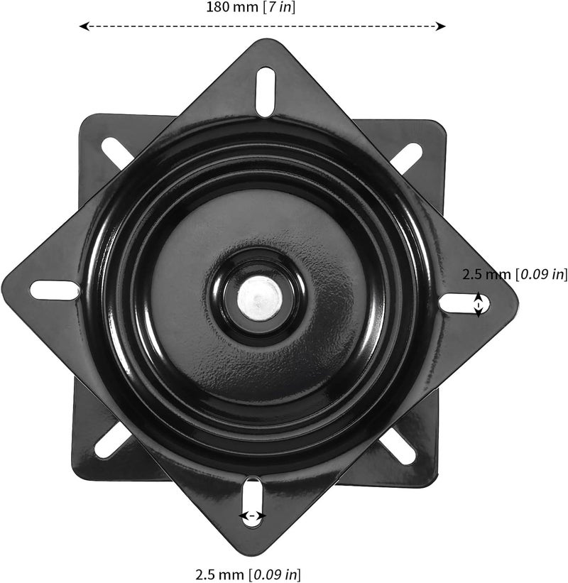 MANCHAP 4 PCS 7 Inch Bar Stool Swivel Plate Replacement Ball Bearing Seat Swivel Base Mount Plate for Bar Stool Swivel Chair or Recliner Black - Image 2