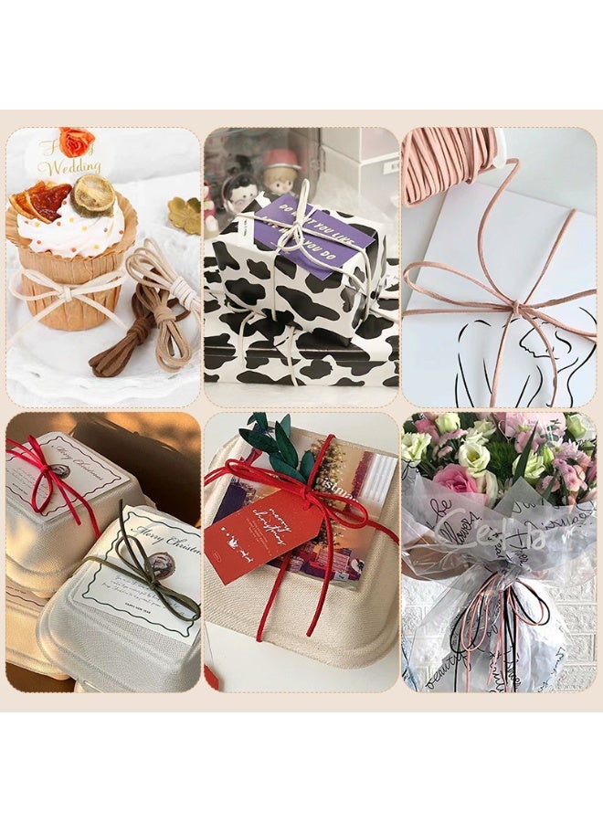 كارتوجيفز حبل تغليف باقات الزهور – خيط جلدي بسمك 3 مم وطول 50 ياردة للزينة والربط - Image 3