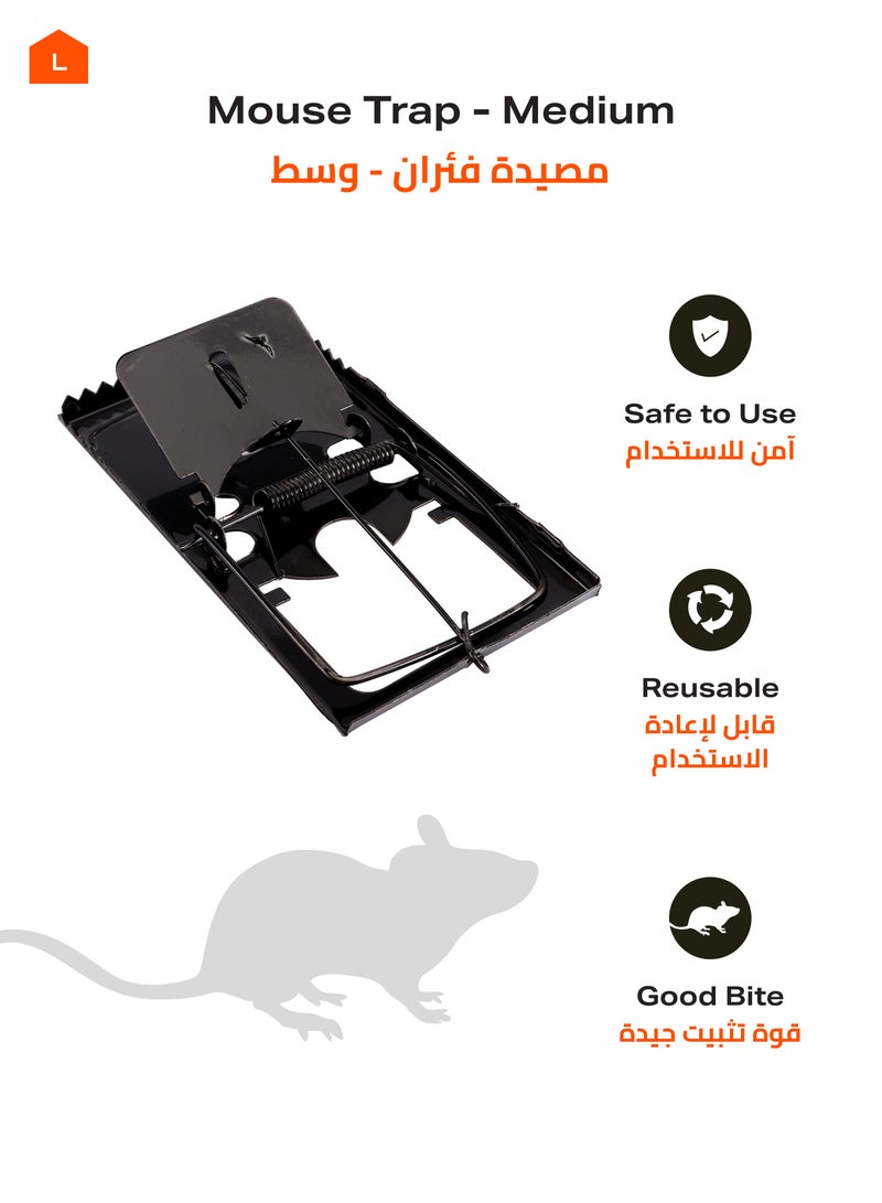 لوازم مصيدة فئران مكونة من 6 قطع - فخ قوي وقابل لإعادة الاستخدام بزنبرك متين، فعال لاصطياد الفئران، ومثالي للاستخدام في المنازل والمطابخ والكراجات. - Image 3