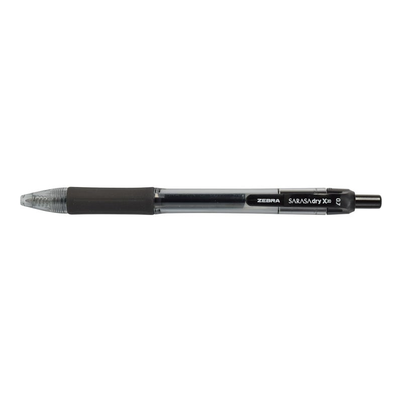 Zebra Pen Sarasa Dry X20 Retractable Gel Pens, 0.7mm Medium Point, Black Ink with Rapid Fast Dry Ink Technology, Ideal for the Left Handed, Elimates Smudging and Smearing in Seconds, 12-Pack (46810) - Image 2