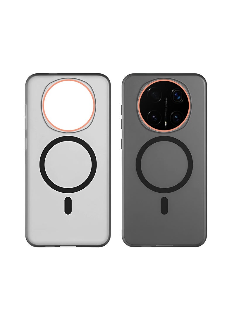 Wtech Honor Magic8 Pro 5G 2025 Hybrid Translucent Magsafe with Magnetic Charging Raised Camera Lips Elegant Look Case Cover (MCMPMN) - Black - Image 2