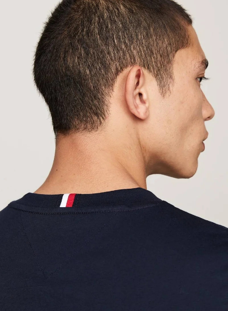 TOMMY HILFIGER Th Monogram Embroidery Featuring a Crew Neck T-Shirt