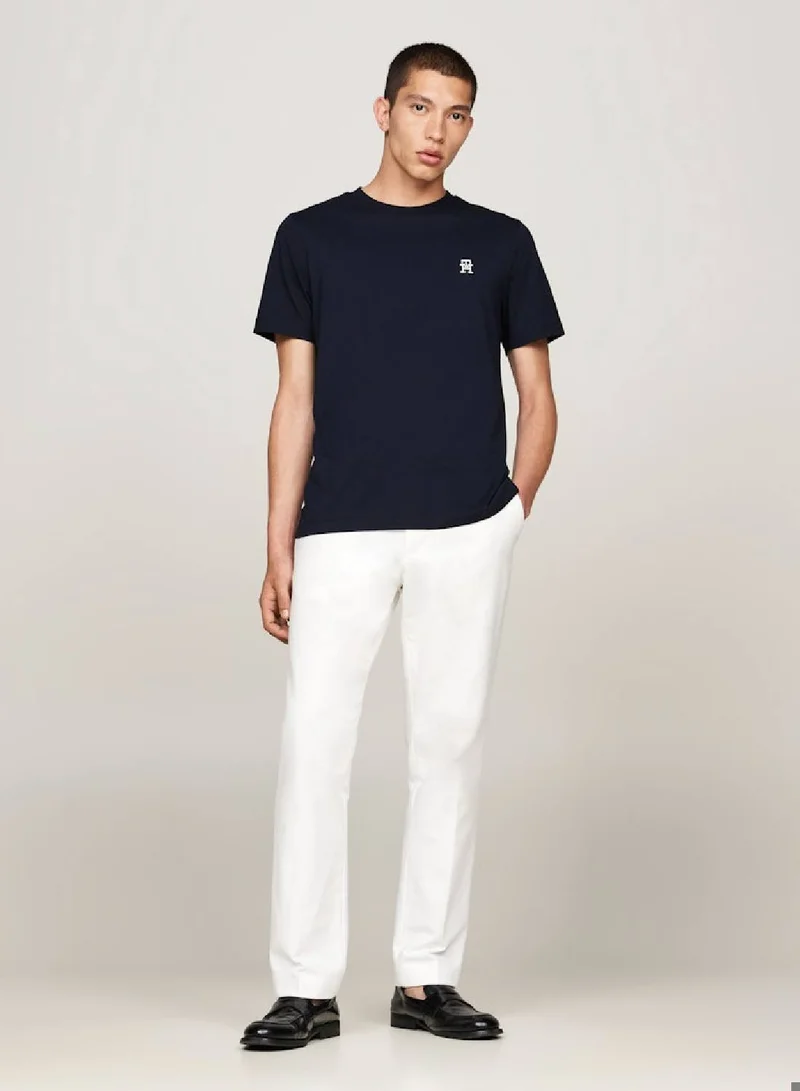 TOMMY HILFIGER Th Monogram Embroidery Featuring a Crew Neck T-Shirt