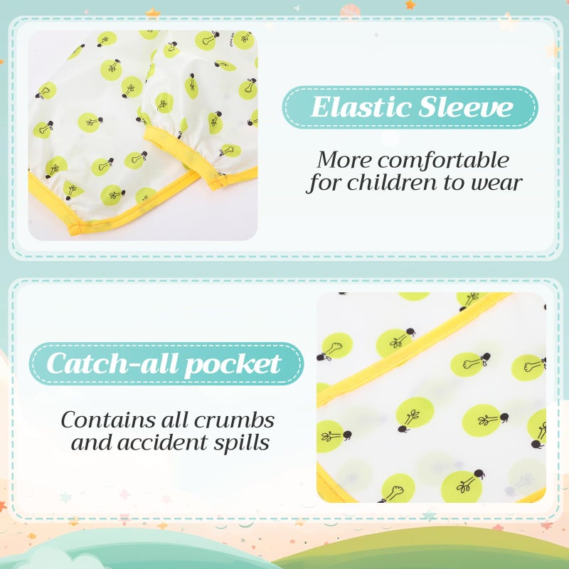 Tarpop 10 Pack Long Sleeve Bibs Infant Smocks Multi Pack Waterproof Soft Sleeved Bibs for Babies Toddler Eating Feeding (6-24 Months,Cute) - Image 4