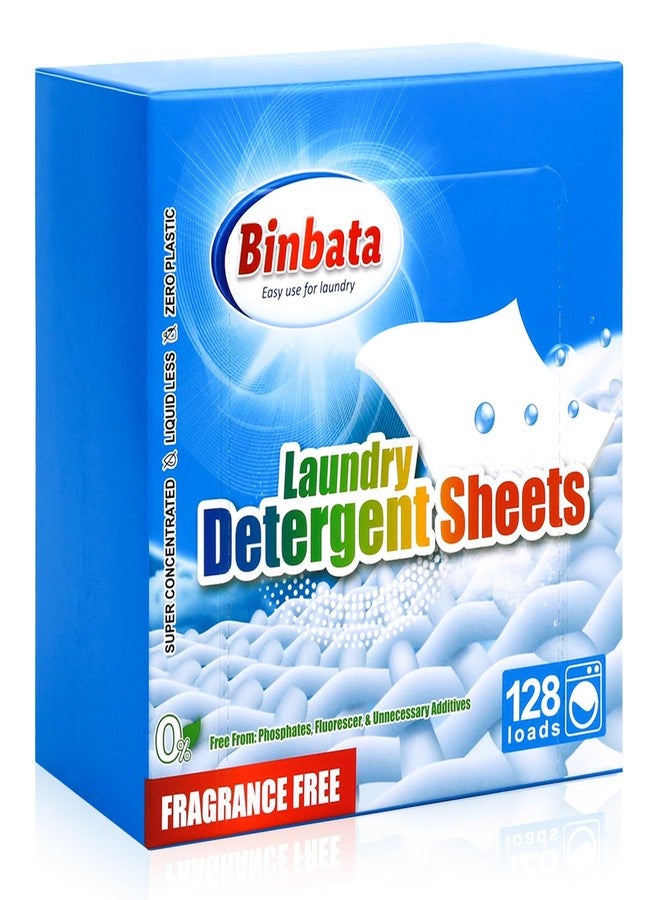 Binbata Laundry Detergent Sheets, Up To 128 Loads Hypoallergenic Eco-Friendly Unscented Biodegradable Plastic Free Liquidless Sheets Suitable for Sensitive Skin - Image 1