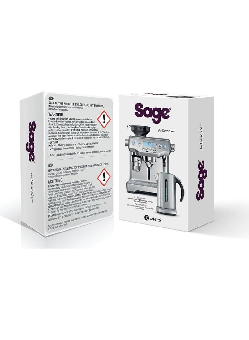 Sage Sage - Descaler for Sage Coffee Machines and Kettles - Pack of 4