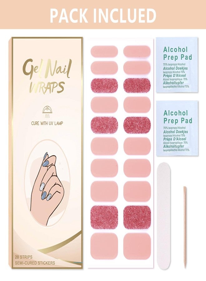 TailaiMei Semi Cured Gel Nail Strips - 20 Pcs Gel Nail Stickers, UV Light Required | Real Polish Salon Quality & Easy to Use (Vibrant Pink089) - Image 4