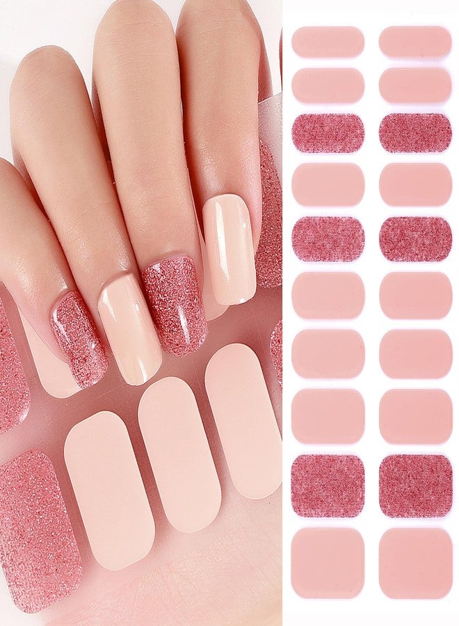 TailaiMei Semi Cured Gel Nail Strips - 20 Pcs Gel Nail Stickers, UV Light Required | Real Polish Salon Quality & Easy to Use (Vibrant Pink089) - Image 1