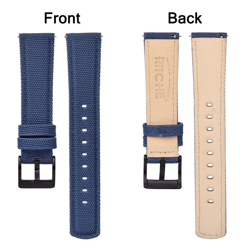 Ritche سوار ساعة ريتشي هدية عيد الميلاد 18 مم من قماش الشراع، حزام ساعة بقفل سريع، تصميم حزام ساعة مبطن للرجال والنساء، هدايا الفيل الأبيض، هدايا صغيرة للرجال - Image 5