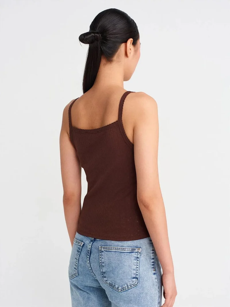 ديلفين Dilvin Textured Cotton Modal Cami Blouse