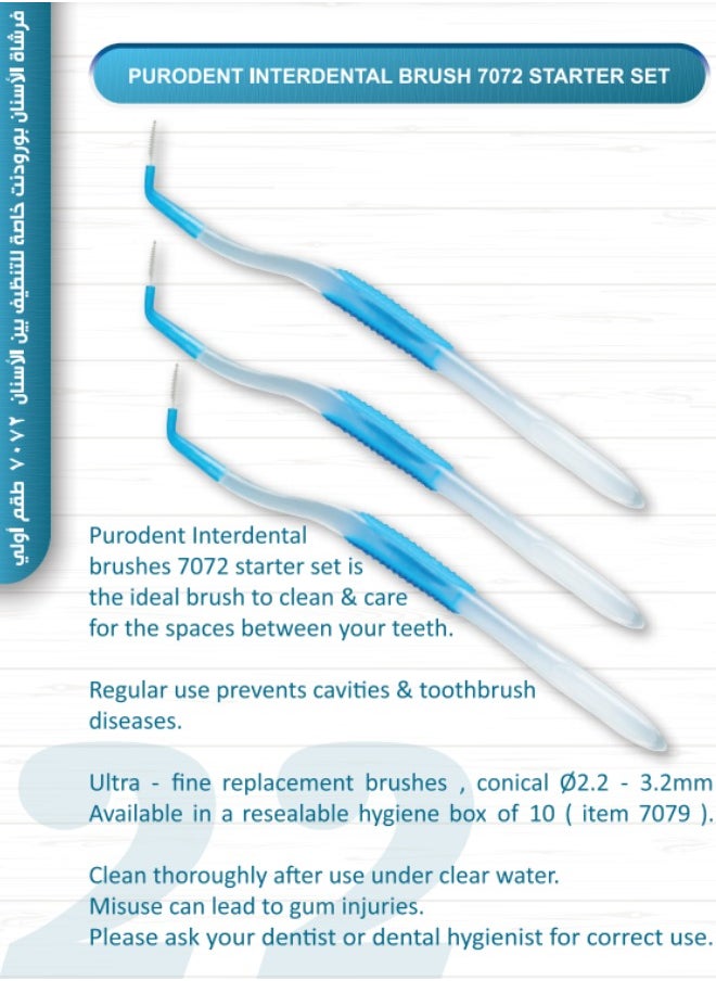 Interdental care set interdental brush with 2 heads
