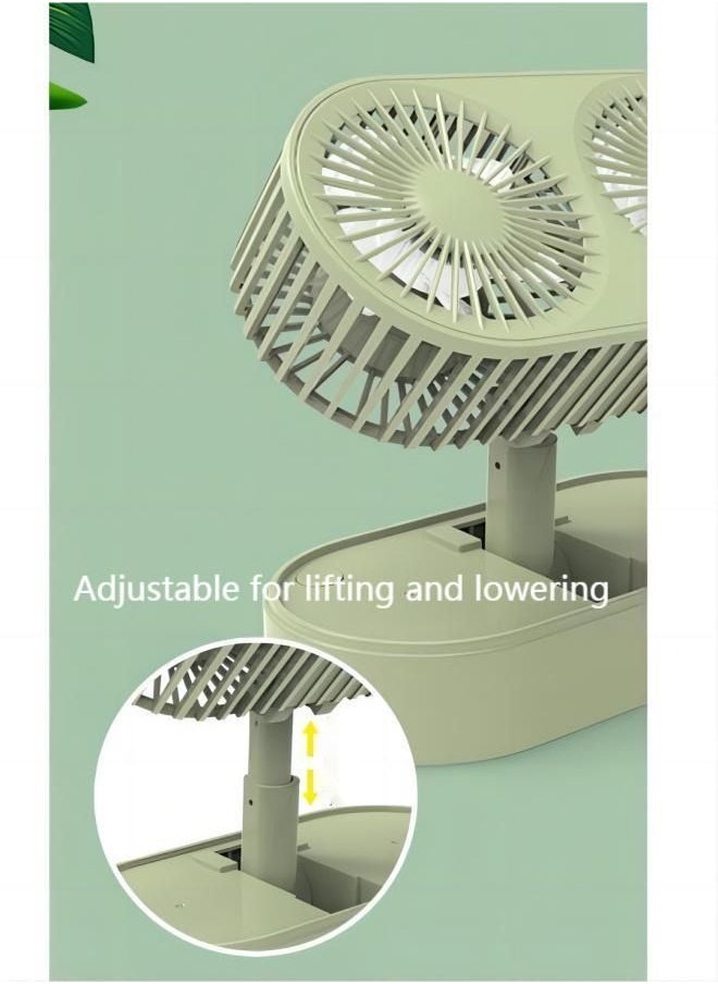 Generic Small personal USB desktop folding fan portable mini electric table fan small dormitory low noise cooling fan, double head powerful fan, suitable for home bedroom office car outdoor travel  - Image 5