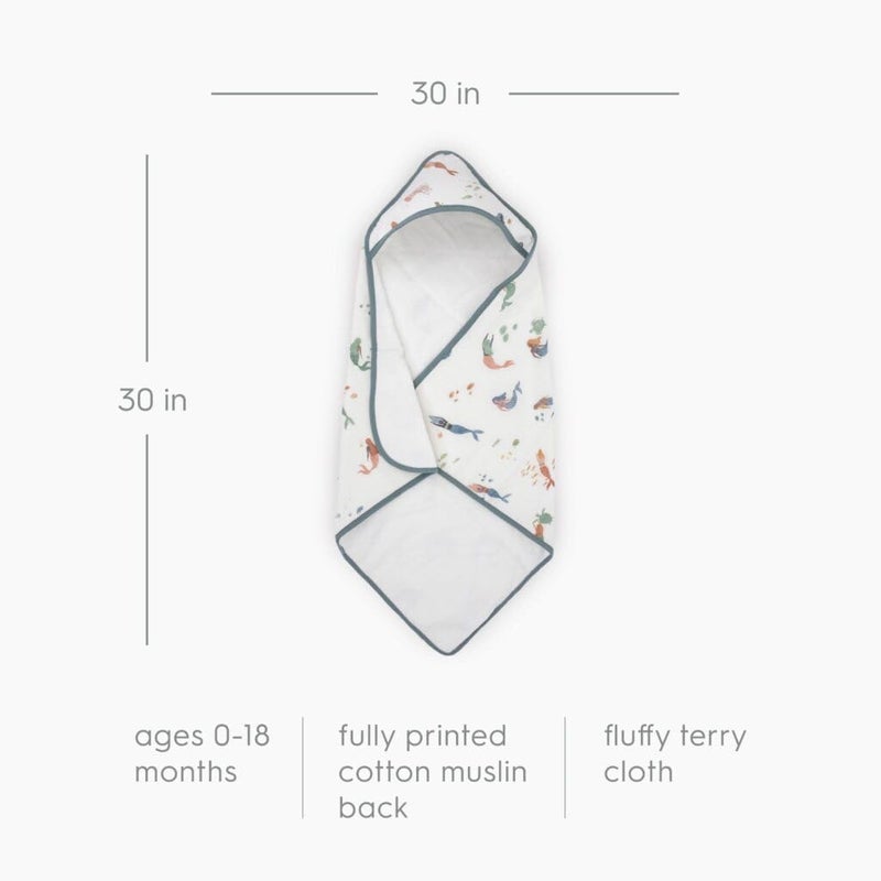 Little Unicorn Cotton Muslin Hooded Infant Towel - Image 3
