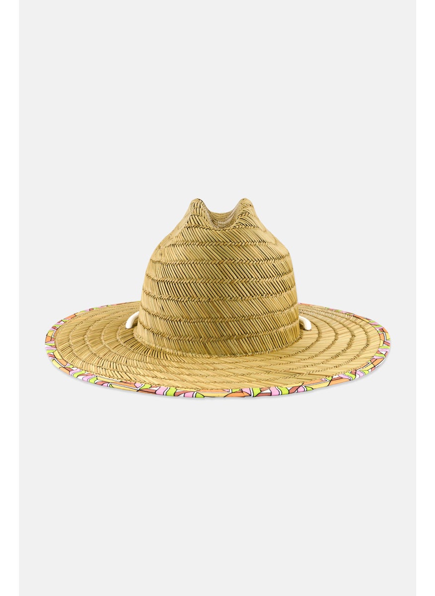 Hurley - Men Brand Logo Straw Hat, Tan - Image 1