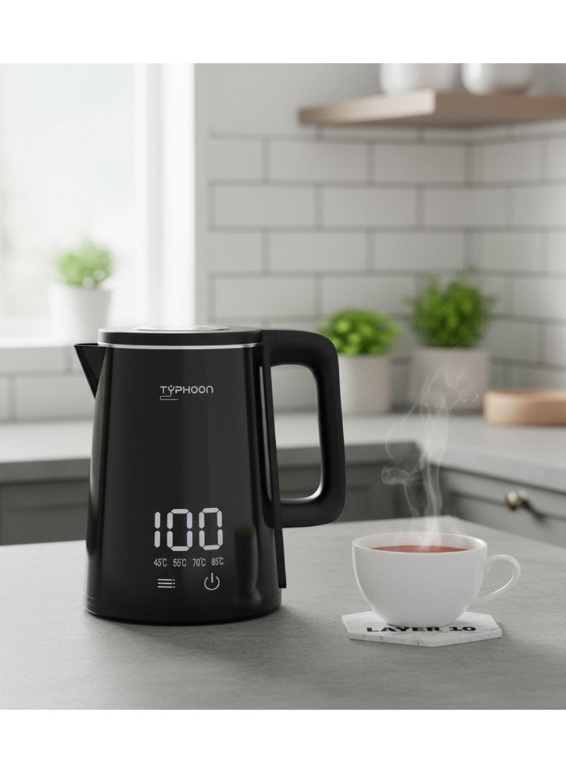 Typhoon Electric Kettle - Digital - 1.8 Liters - 1500 Watts - Black - TY-01-013 - Image 2