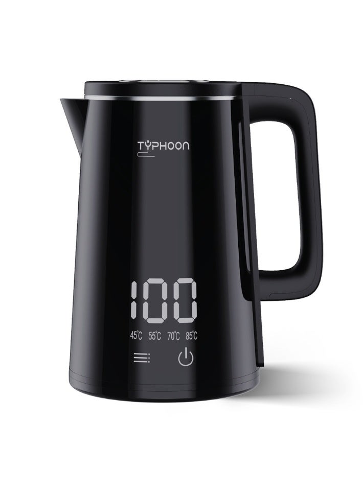 Typhoon Electric Kettle - Digital - 1.8 Liters - 1500 Watts - Black - TY-01-013 - Image 1