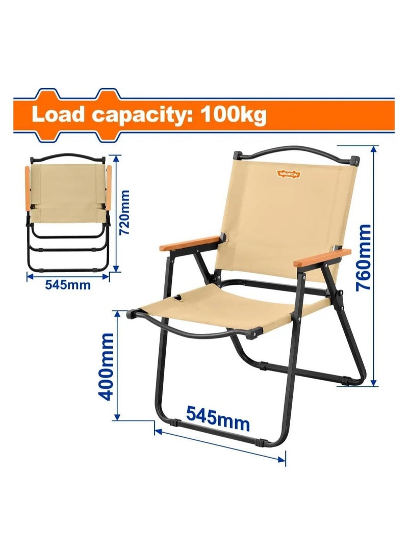وادفو كرسي خارجي قابلة للطي، كرسي تخييم محمول، إطار فولاذي مع قماش أوكسفورد 600D، 73x16x13.7 سم، 3 كجم، سعة تحميل 100 كجم - Image 2