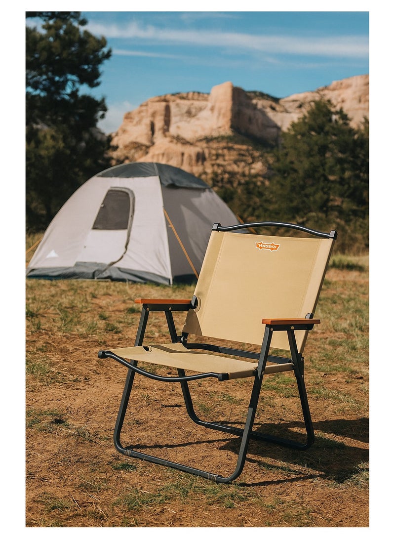 وادفو كرسي خارجي قابلة للطي، كرسي تخييم محمول، إطار فولاذي مع قماش أوكسفورد 600D، 73x16x13.7 سم، 3 كجم، سعة تحميل 100 كجم - Image 3