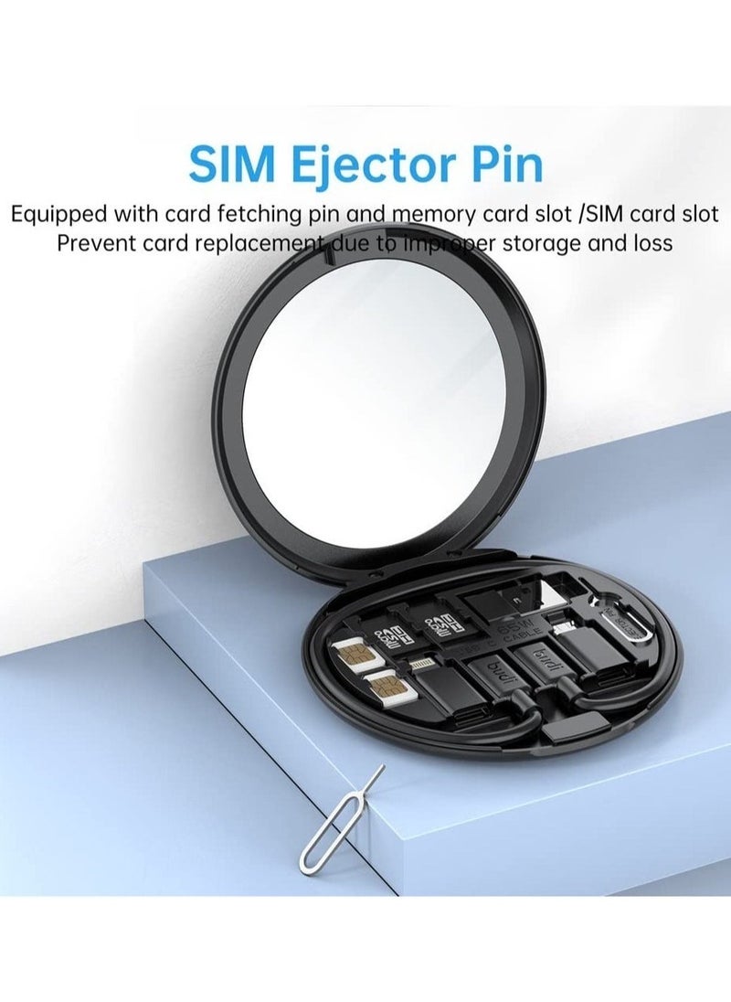 ELTRAZONE Mini Mirror SD CF Card Reader 11 in 1 TF Memory Card Adapter Camera Card Reader Digital Beauty Gadget Storage case USB C Type Charging and Data Transfer case - Image 5