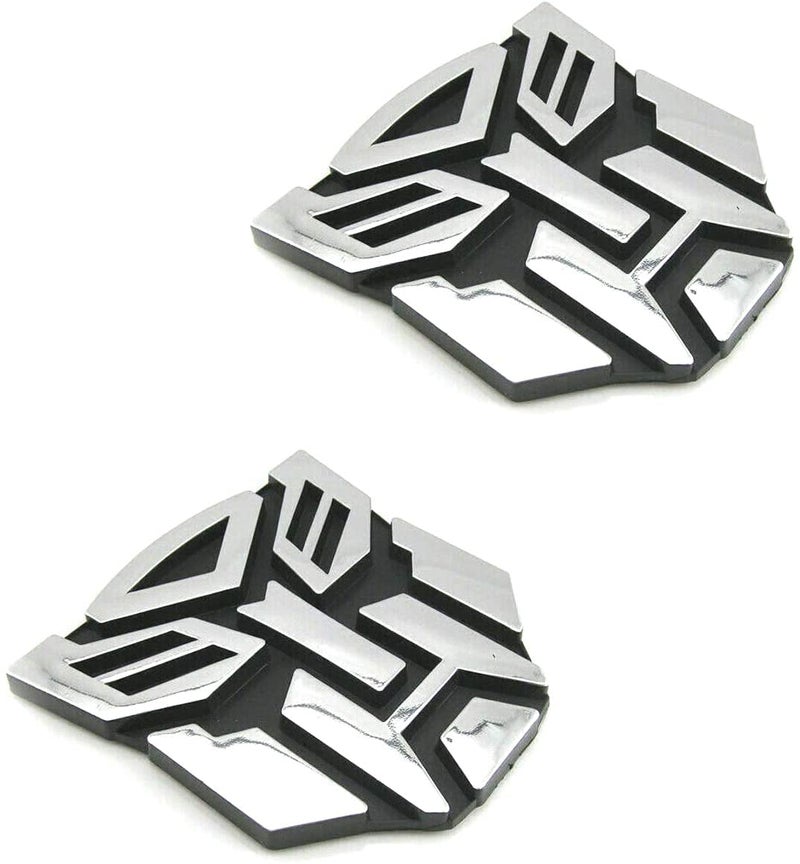 YARAKETA 2 PCS in Set Transformers Emblem - 3" Tall for Car Autobot Sticker Pair Chrome Finish PVC Auto Emblems Transformers Autobot Car Accessories - Image 1