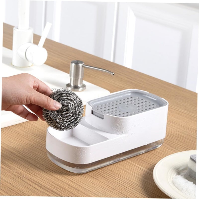 Stadash Kitchen Sink Soap Dispenser with Sponge Holder 3 in 1 Dishwashing Liquid Dispenser RustProof Countertop Dish Soap Dispenser Smooth Body Liquid Soap Pump for Dish Cleaning Bathroom - Image 3