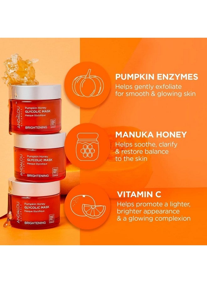 Andalou Naturals Pumpkin Honey Glycolic Mask, Brightening & Exfoliating Face Mask with Glycolic Acid & Vitamin C, Gently Removes Dirt and Brightens Skin, 1.7 fl oz