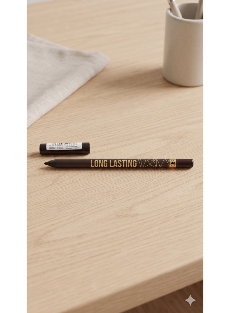 Professional Longlasting Eye Pencil - Shade 113 Deep Chocolate Brown - 2-in-1 Kohl & Eyeliner - Waterproof - Image 2