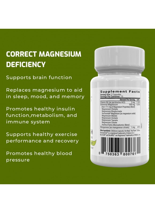 Magnesium Breakthrough Supplement 4.0   Has 7 Forms ofMagnesium: Glycinate, Malate, Citrate, and More   Natural Sleep and Brain Supplement   30 Capsules
