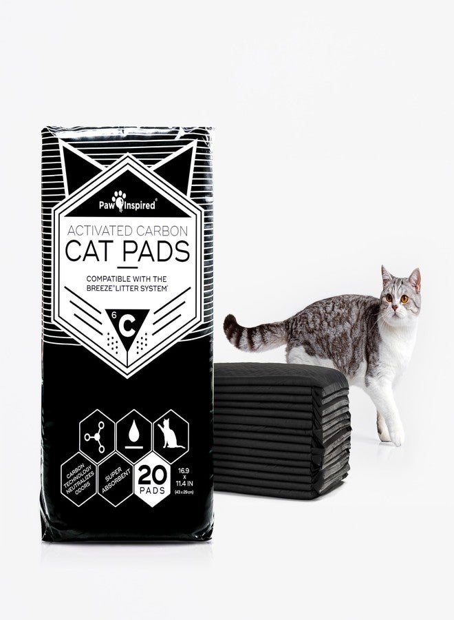 Peritas Paw Inspired Cat Pads, Generic Refills for Tidy Cats Breeze Litter Box System, Disposable Kitty Litter Liners for Easy Cleaning, Super Absorbent Pee Pads, 16.9 x 11.4 Inch (Carbon, 20 Count) - Image 1