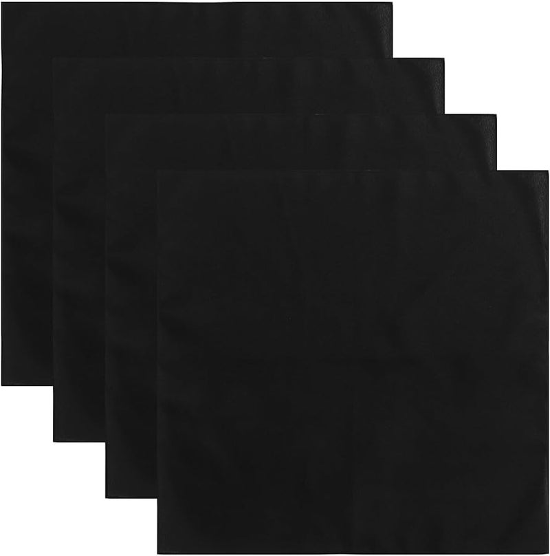 مناديل قماش البوليستر الأسود القابلة للغسيل، مجموعة من 4 قطع مقاس 17 × 17 بوصة لتزيين طاولات حفلات الزفاف - Image 1
