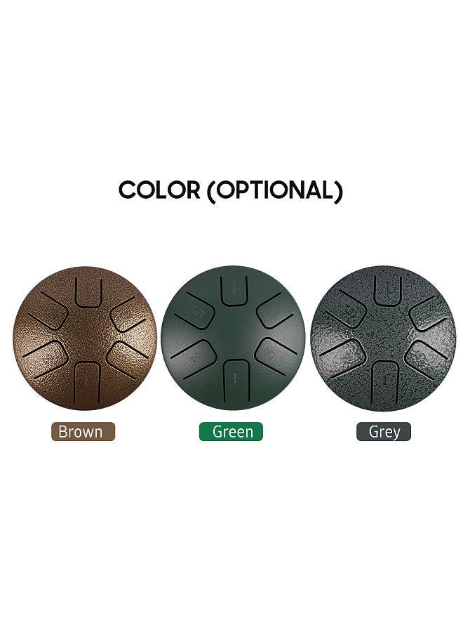 Generic 6 notes 3.8-inch mini steel tongue drum hand pan drum zen drum percussion instrument with drumsticks for beginner musical education concert mind healing yoga meditation - Image 5