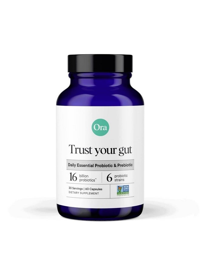 Ora Organic Probiotics With Prebiotics 16 Billion Cfu 6 Clinically Studied Strains For Digestive Health Supports Occasional Constipation Bloating & Gas ; Vegan Dairy & Gluten Free 60 Capsules  - Image 2