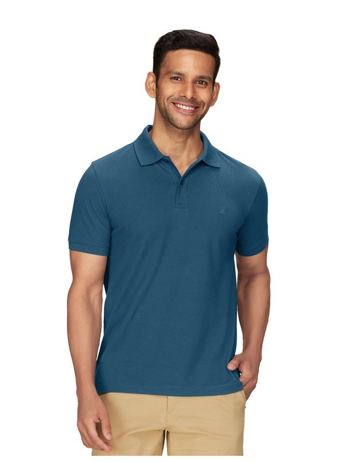 اكس واي اكس اكس قميص XYXX رجالي بقصّة عادية (XY_CR14_Polo Tshirt_1_Indian Blue)  - Image 1