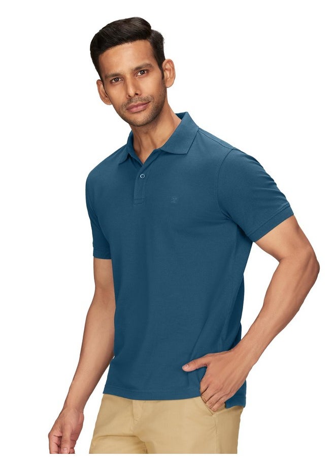 اكس واي اكس اكس قميص XYXX رجالي بقصّة عادية (XY_CR14_Polo Tshirt_1_Indian Blue)  - Image 3