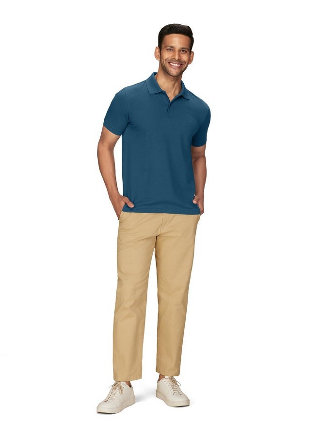 اكس واي اكس اكس قميص XYXX رجالي بقصّة عادية (XY_CR14_Polo Tshirt_1_Indian Blue)  - Image 5
