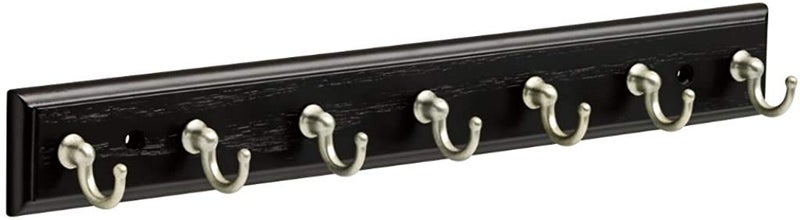 Franklin Brass Franklin Brass Key Tidy (1-Pack) Black Key Holder 14" Wall Mount Key Rack 7 Key Hooks for Wall, Hallway, Entry Small Keychain Rail Organizer FBKEYT7-BSE-R  - Image 1