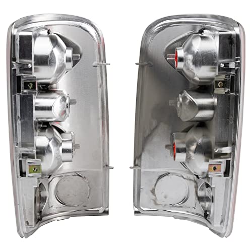 TRQ 2 Piece Driver & Passenger Side Tail Light Assembly Set Chrome Housing Compatible with 2000-2006 Chevrolet Suburban 1500 2500 Tahoe GMC Yukon Yukon XL 1500 XL 2500 Incandescent GM2800170 GM2801170 - Image 3