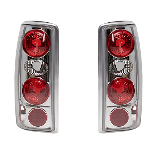 TRQ 2 Piece Driver & Passenger Side Tail Light Assembly Set Chrome Housing Compatible with 2000-2006 Chevrolet Suburban 1500 2500 Tahoe GMC Yukon Yukon XL 1500 XL 2500 Incandescent GM2800170 GM2801170 - Image 4