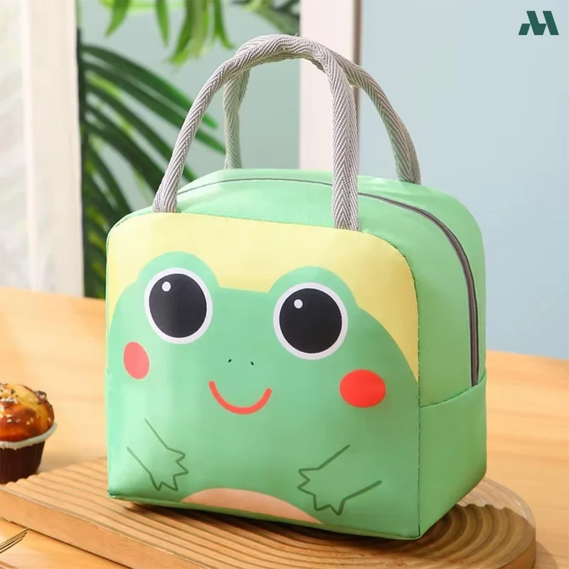 Mobcos Mobcos Frog Green Large Capacity Insulated Lunch Bag | Waterproof & Stain-Resistant Meal Tote with Advanced Temperature Retention | Durable Polyester Lunch Bag for Office & School