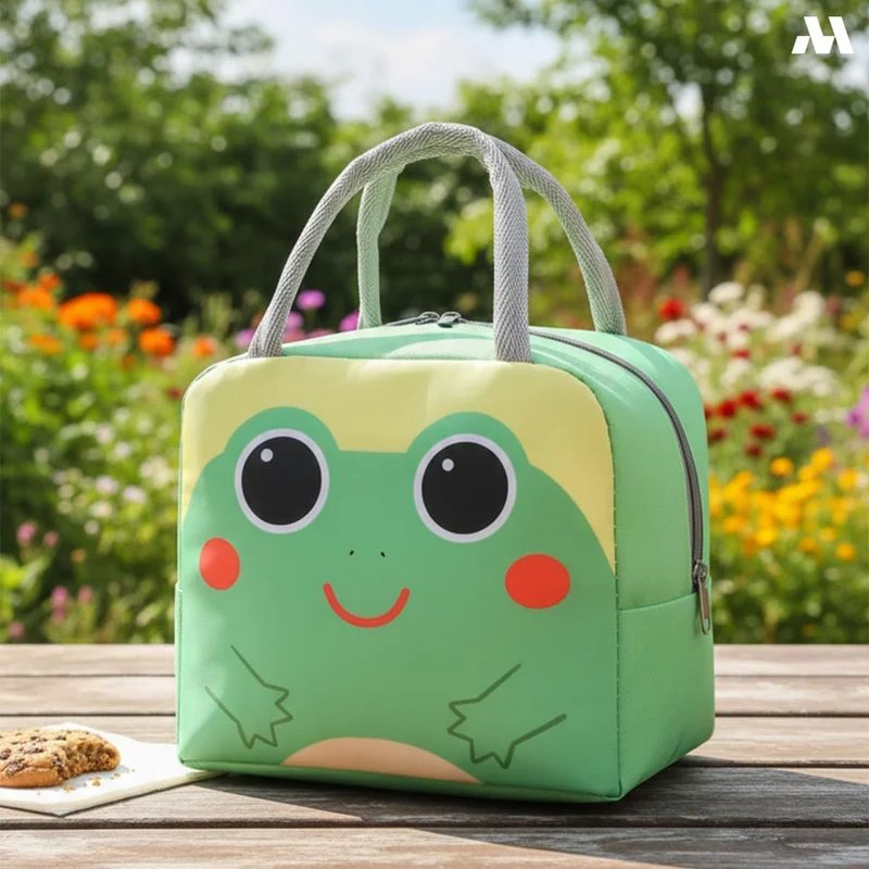 Mobcos Mobcos Frog Green Large Capacity Insulated Lunch Bag | Waterproof & Stain-Resistant Meal Tote with Advanced Temperature Retention | Durable Polyester Lunch Bag for Office & School