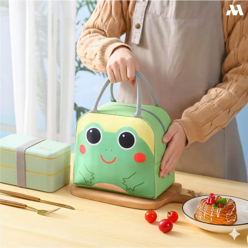 Mobcos Mobcos Frog Green Large Capacity Insulated Lunch Bag | Waterproof & Stain-Resistant Meal Tote with Advanced Temperature Retention | Durable Polyester Lunch Bag for Office & School