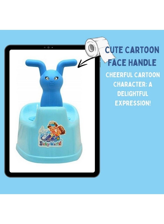 Nabhya Toilet Trainer Baby Potty Seat Cartoon Face With Removable Tray & Closing Lid (Blue) - Image 2