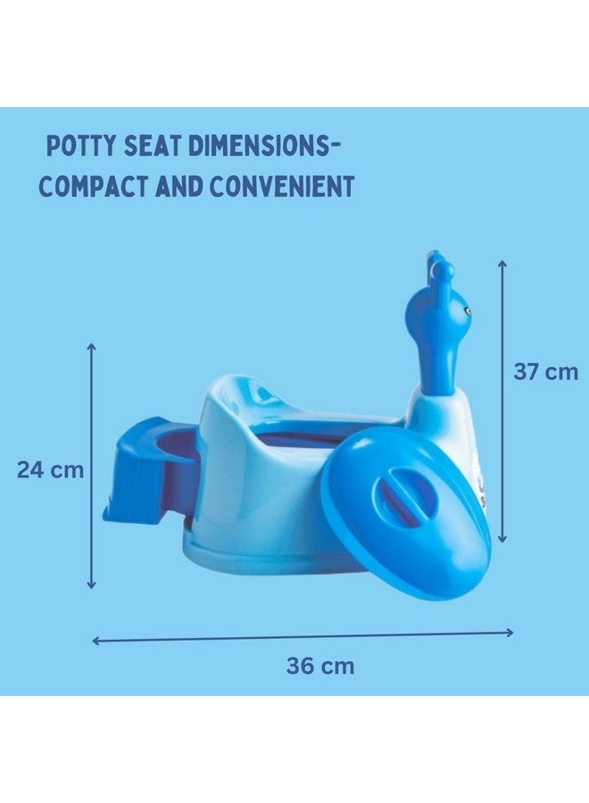 Nabhya Toilet Trainer Baby Potty Seat Cartoon Face With Removable Tray & Closing Lid (Blue) - Image 5