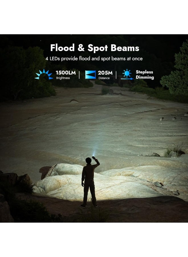 WUBEN X4 EDC Flat Flashlight with RGB Light, 1500 Lumens Mini Flashlight with Tactical Switch and Magnetic, IP68 Portable Pocket Clip USB C Flash Light for Camping, Checking, Emergencies - Image 4