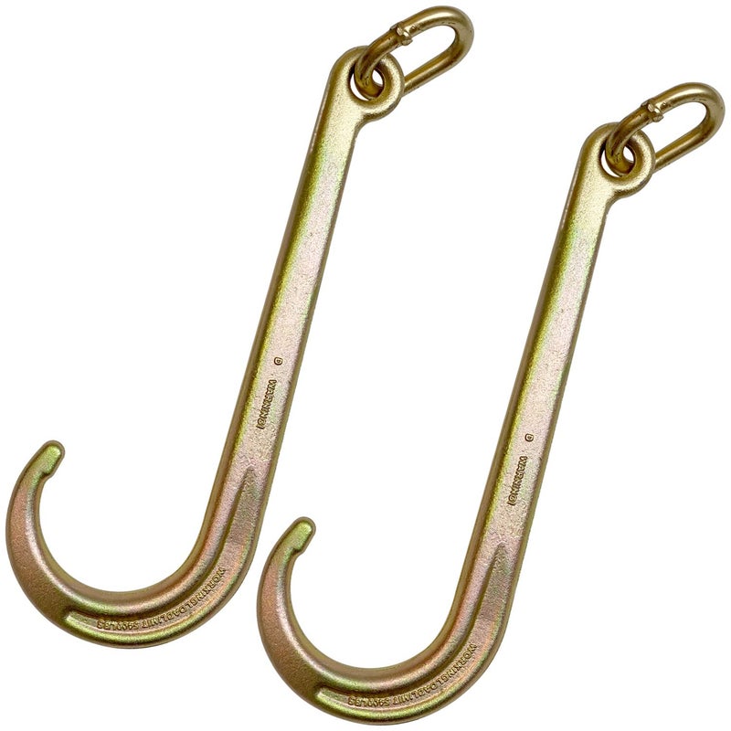 VULCAN 15 Inch Long Tow Hook On Coupling Link  Pair  5400 lbs Safe Working Load  for Tow Trucks or Flatbed Trailers